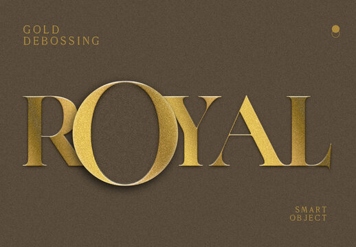Foil Gold Debossing Text Effect