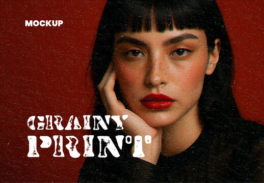 Grainy Old Print Effect Mockup
