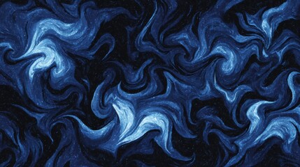 Obraz premium Swirling abstract background featuring deep blue and light blue tones.