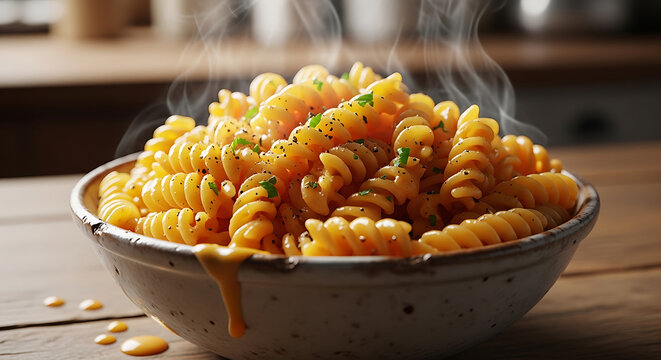 Pasta Dish with Simmering Cheese Sauce