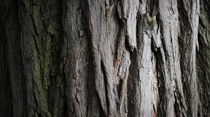 Obraz premium Close-up of textured tree bark showcasing intricate patterns and natural colors.