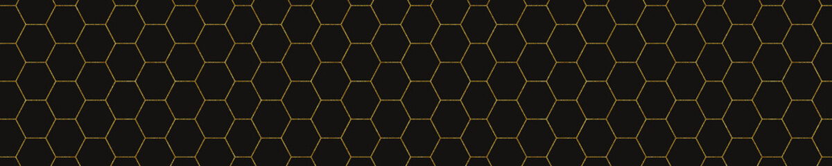 Obraz premium Gold Hexagons Narrow Border