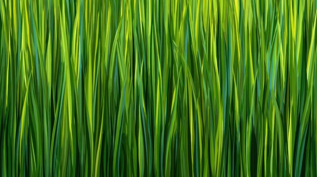 Vibrant green grass blades swaying gently, creating a serene outdoor atmosphere.