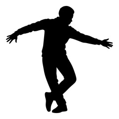 Dynamic silhouette of a male dancer striking a dramatic modern pose