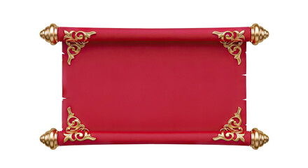Red scroll with ornate gold trim