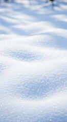 Obraz premium Fresh blanket of snow covering a forest floor with muted light, perfect atmospheric backdrop for winter holiday themes and seasonal designs, natural, tranquil, pattern