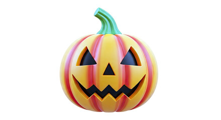 3D Render of a Jack-o'-lantern with a Friendly Face