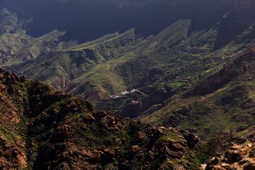 Gran Canaria, landscape of the central montainous part of the island, Las Cumbres, Around Acusa cave complex archaeological site

