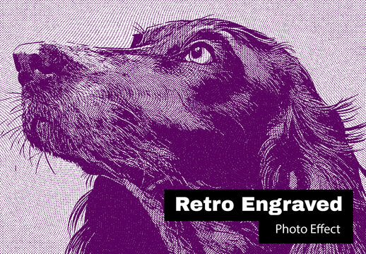 Retro Halftone Engraved Photo Effect