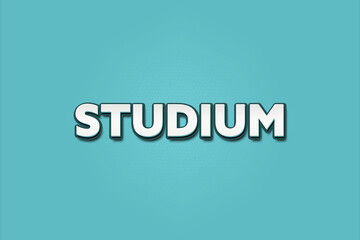 Fototapeta premium Studium (Studies) - A turquoise banner illustration with white text.