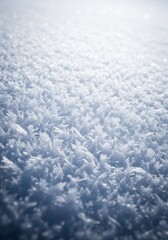 Obraz premium Close up of fresh white snow surface texture, showing delicate crystalline structure and cold winter environment, shiny, background, purity