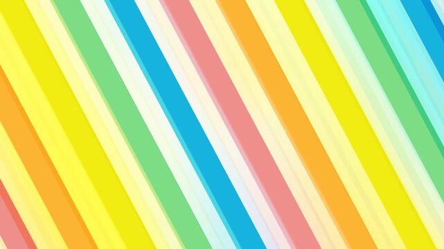 A vibrant, colorful striped pattern is displayed from an overhead viewpoint in a diagonal orientation