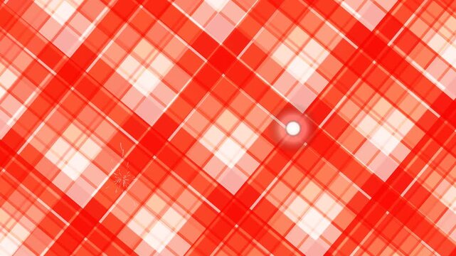 Dynamic tartan pattern with moire effect, abstract motion graphics, vibrant reds and whites, modern digital art, high-speed visual