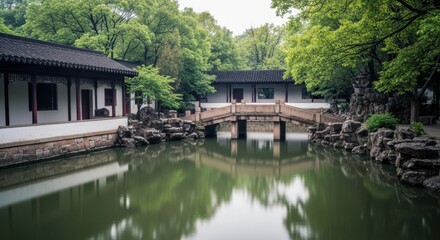 Fototapeta premium Serene Traditional Chinese Garden