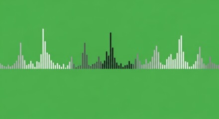 Fototapeta premium Sound Waveform on Green