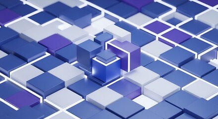 Obraz premium abstract cubes background, digital art, 3d render, geometric pattern