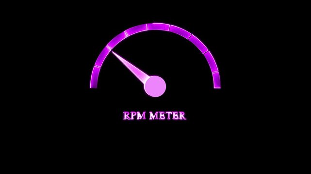 rpm meter speedometer gauge with low, medium and high levels.Neon animated Speedometer Sign Sudden Drop gauge level icon, Cartoon animation.Speedometer Animation. Rating Meter.4k