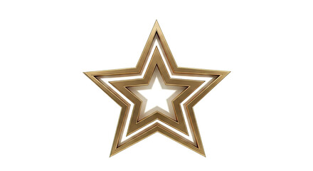 Obraz premium Three-dimensional gold star with glowing interior