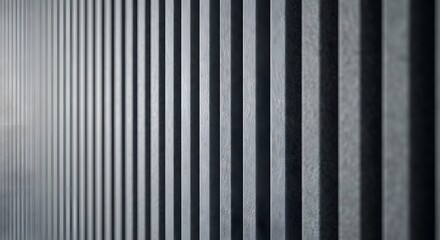 Obraz premium Abstract close up of parallel wooden slats or panels arranged vertically creating a repetitive pattern and sense of depth with shallow focus