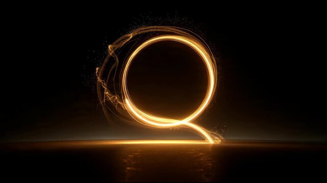 Glowing speech bubble with vibrant orange light on dark background