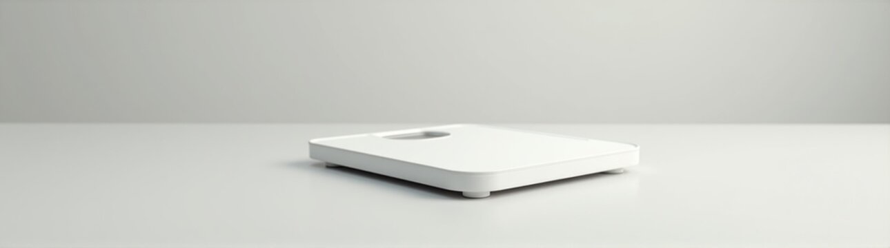 White floor scales on white background