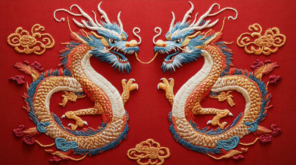 Fototapeta premium Golden dragon on Chinese temple