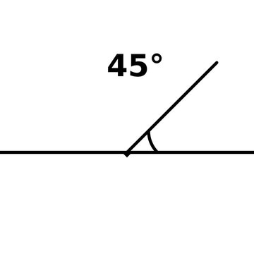 45 Degree Angle Animation Measuring Geometry Math Education Illustration White Background