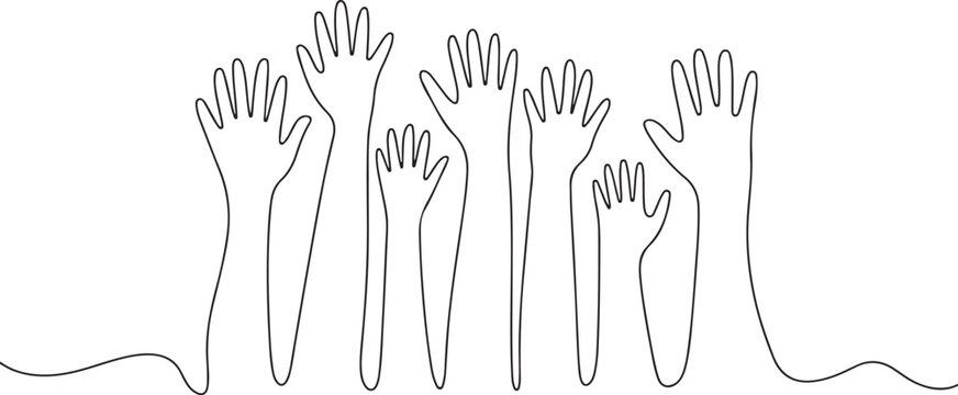 hand line art raised palm gesture solidarity support