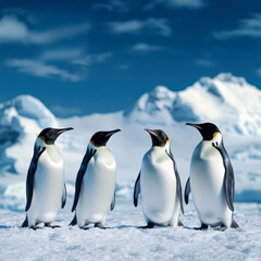 Fototapeta premium Emperor Penguins in Antarctica