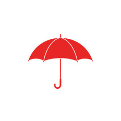 Vibrant red umbrella illustration offering essential protection from rain, a versatile symbol of safety, coverage, and preparedness for unpredictable weather conditions