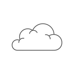 Fototapeta premium A simple minimalist outline illustration of a cloud, often used as an icon to represent weather conditions, digital data storage, or online internet services and connectivity