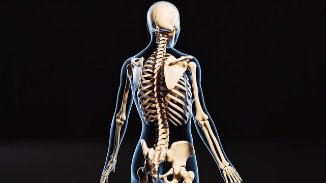 Human skeleton from different angles.