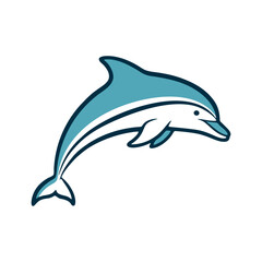 vector dolphin isolated on white background