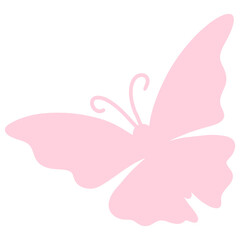 Hand drawn illustration of a pink butterfly 