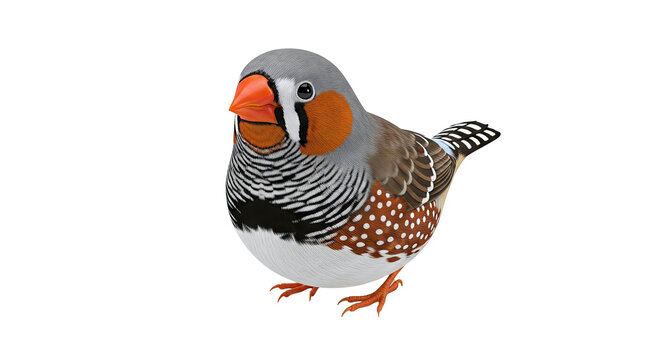 Zebra Finch Bird with Orange Beak