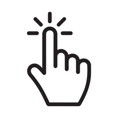 Obraz premium Simple black outline of a hand with an extended index finger pointing