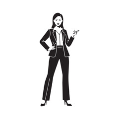 Fototapeta premium Confident Business Woman Leader Illustration Empowerment Design