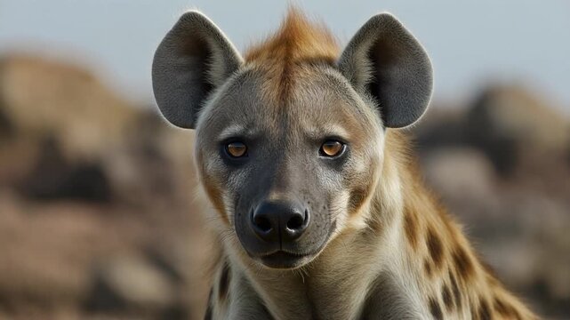 Spotted hyena in natural habitat.