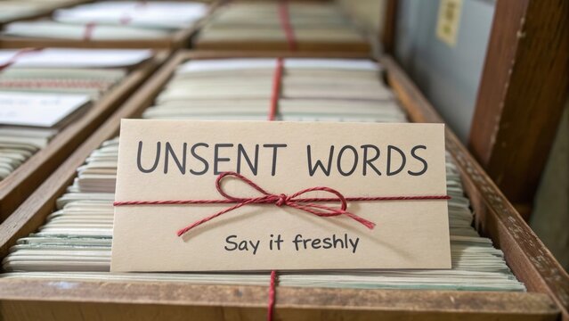 Bundles of Unsent Words Tied with Thread in Boxes
