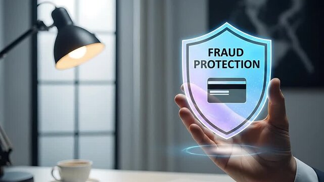 Secure credit card transaction shield digital protection concept for financial security and fraud prevention in business and technology
