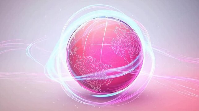 Globe with swirling light effects