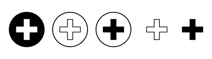 Obraz premium Plus icon vector. Add plus sign and symbol