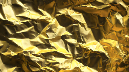 crumpled gold aluminum foil texture