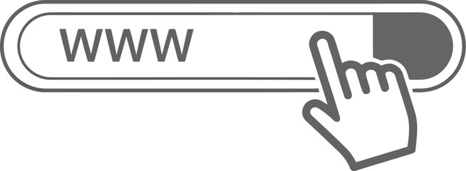 Fototapeta premium Cursor clicking website search bar with www text for online internet browsing concept vector