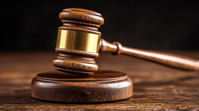 Wooden gavel isolated on black