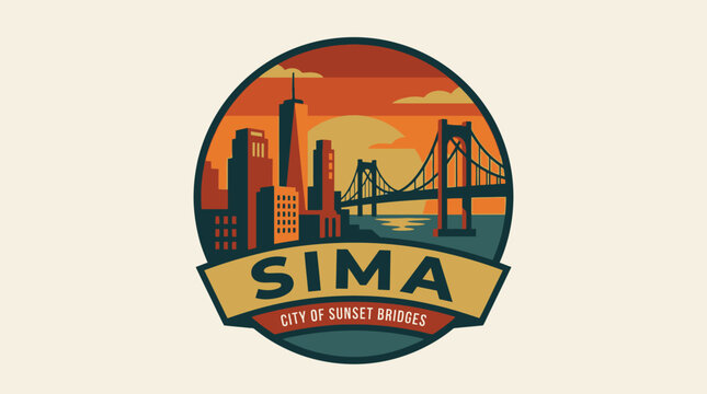SIMA City of Sunset Bridges Sticker Design