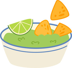 Mexican sauce guacamole with nachos