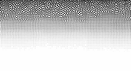 A gradient of black dots fading from dense to sparse against a white background, creating a textured visual effect.