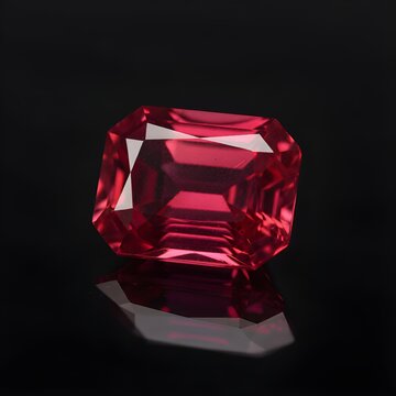 Emerald Cut Ruby Gemstone Macro