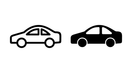 Car icon set vector. car sign and symbol. small sedan